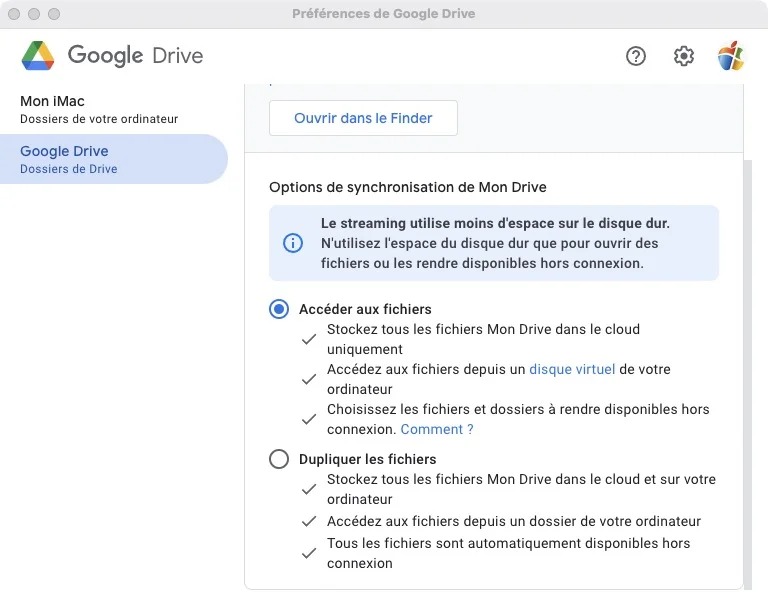 Ajouter Google Drive au Finder du Mac 7 google drive imac