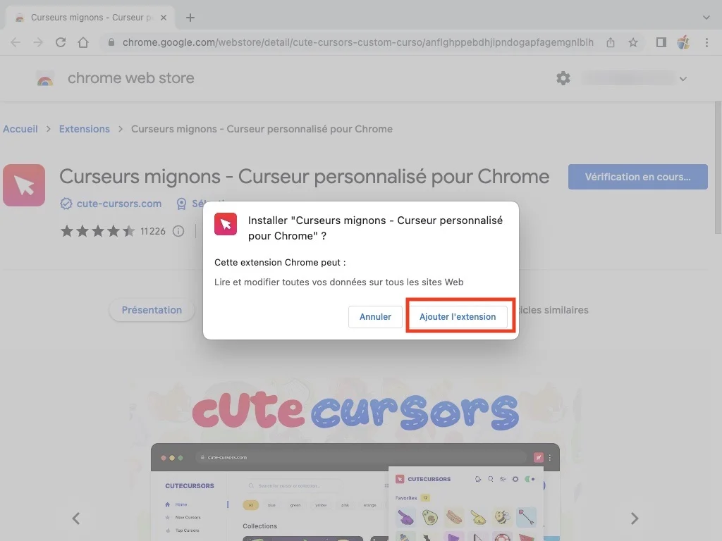 installer extension curseur souris google chrome