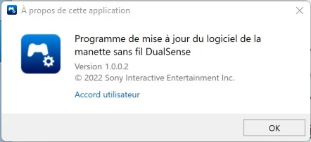 programme de mise a jour du logiciel de la manette sans fil DualSense