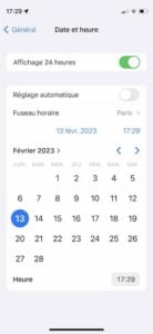 modifier date iphone