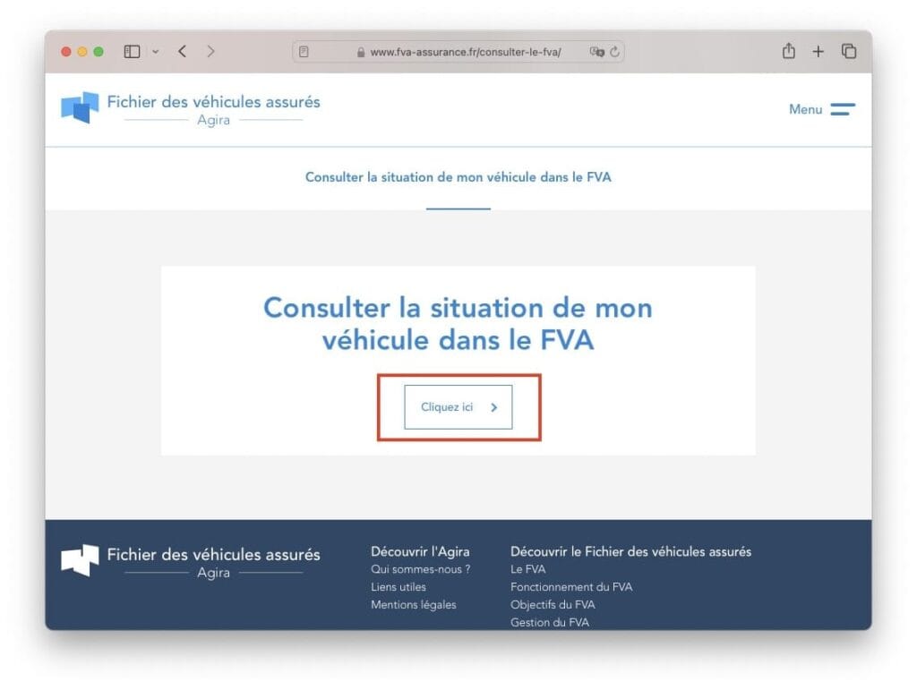Consulter la situation de mon vehicule dans le FVA