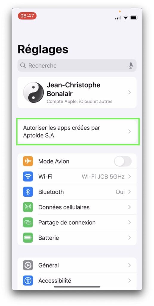 Comment installer Aptoide sur iPhone (store alternatif iOS) 3 autoriser aptoide sur iphone