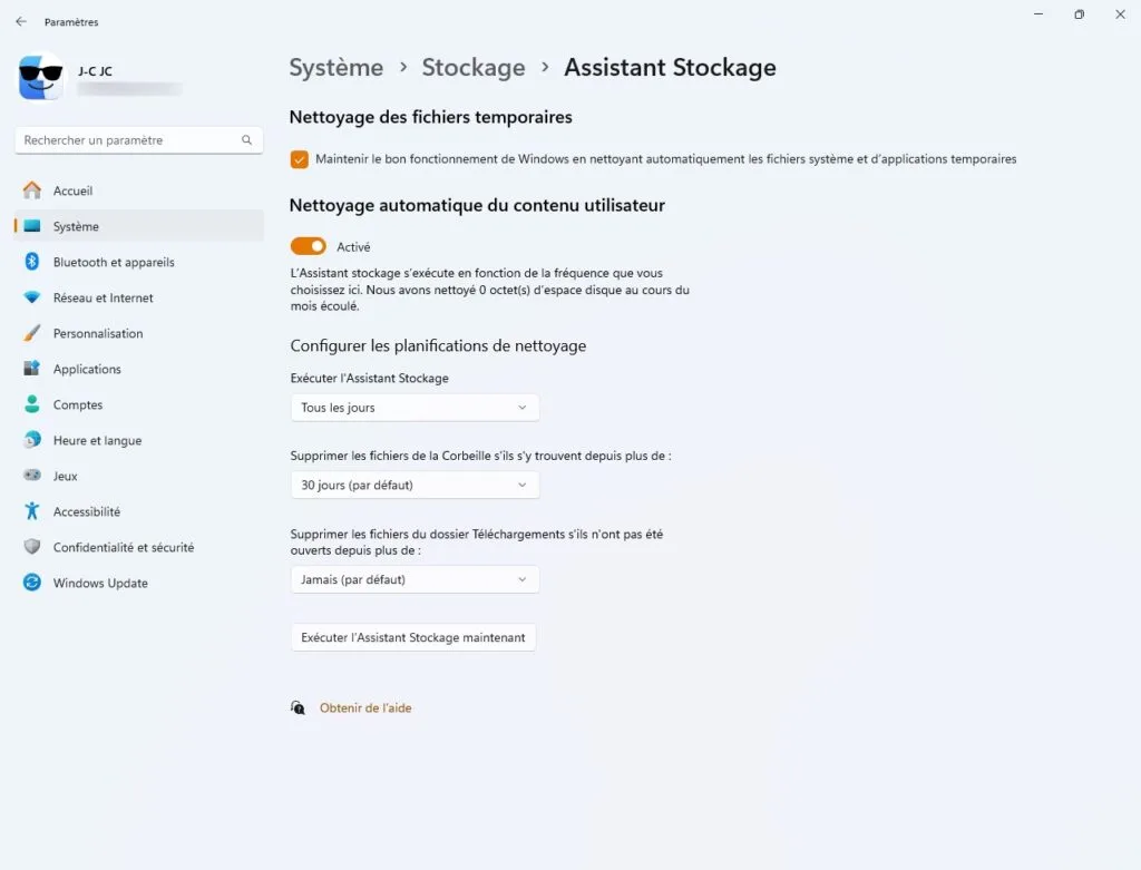 optimiser automatiquement stockage windows 11