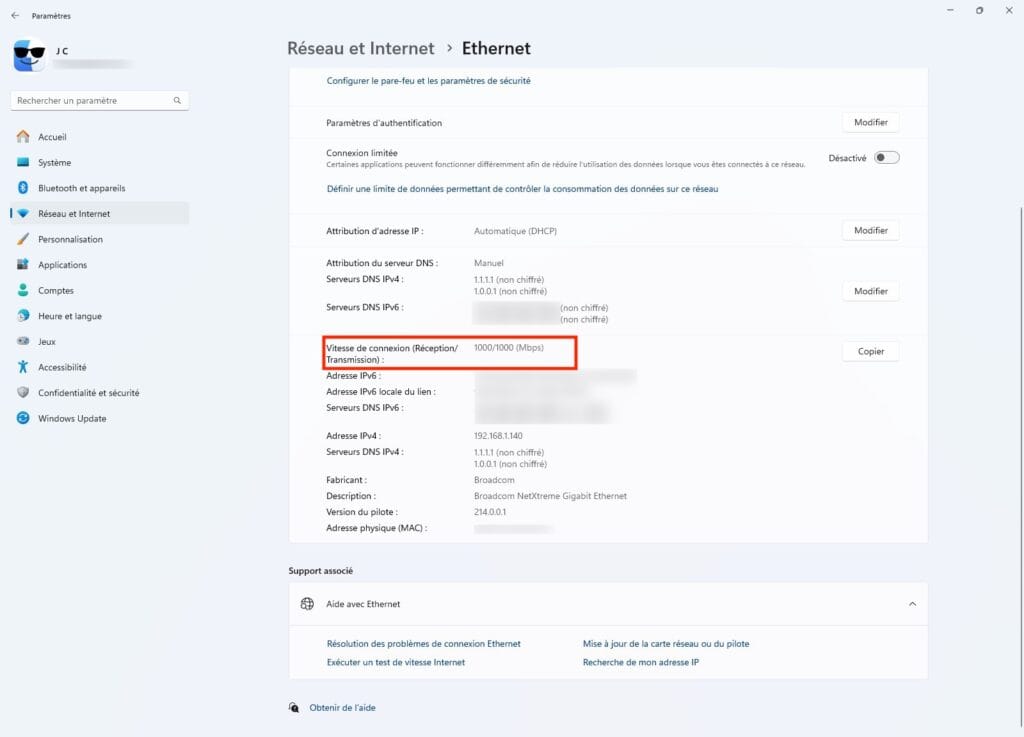 Comment vérifier la vitesse de votre carte réseau sur Windows 11 (Wi-Fi et Ethernet) 3 windows 11 vitesse connexion ethernet