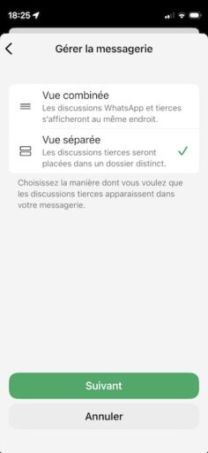 whatsapp vue combinee ou vue separee