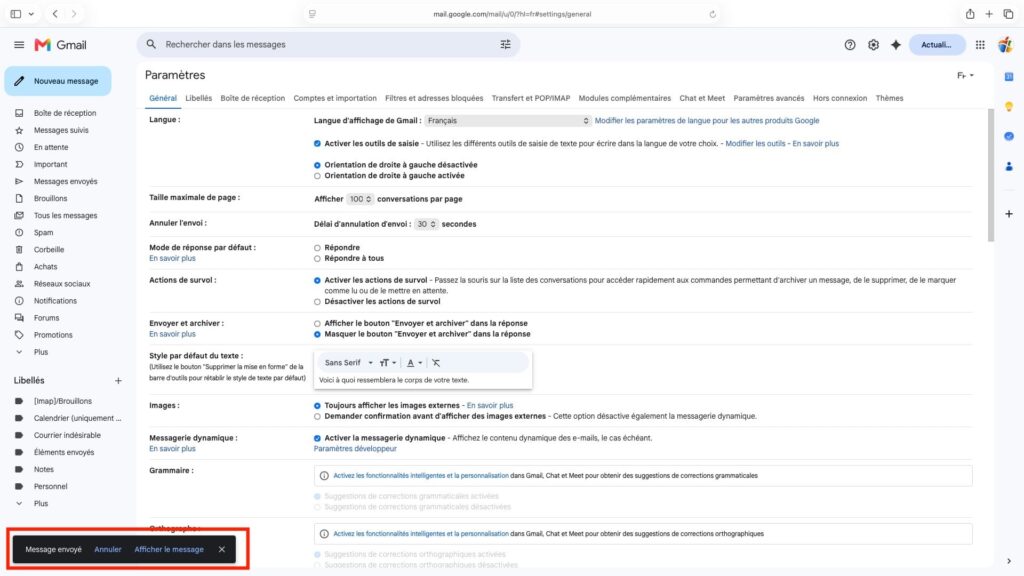 Comment ANNULER l'envoi d'un mail sur Gmail (5, 10, 20 ou 30s) ? 2 annuler envoi email gmail