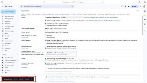 annuler envoi email gmail