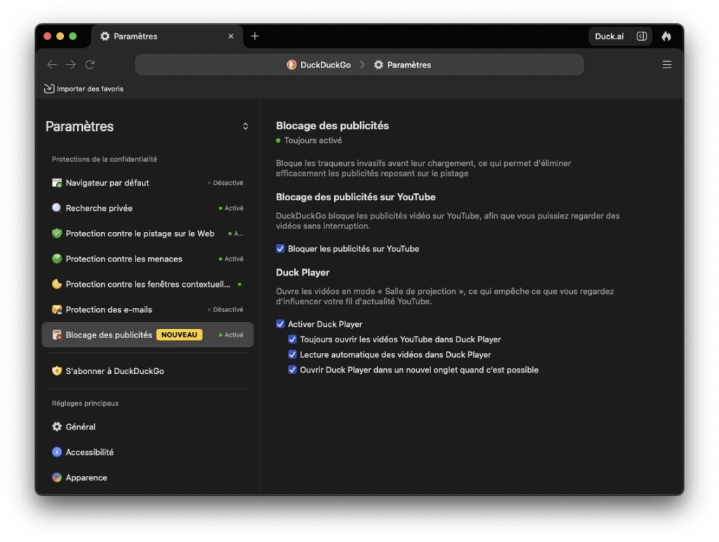 Le navigateur DuckDuckGo permet de bloquer les publicités YouTube (Mac, PC, iPhone) 1 Le navigateur DuckDuckGo permet de bloquer les publicites YouTube