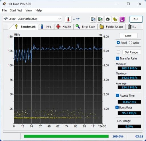 Lexar D40E HD Tune Pro
