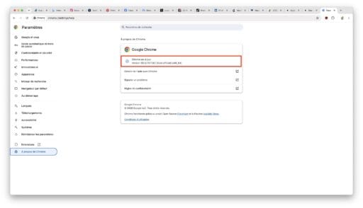 google chrome verifier version pour afficher onglets verticalement