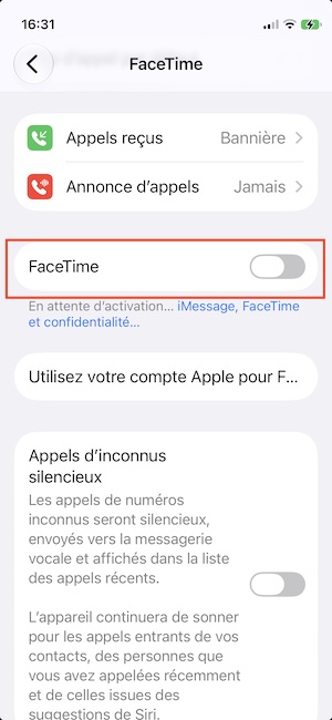 Comment désactiver FaceTime sur iPhone, iPad, Mac 2 se deconnecter de facetime sur iphone